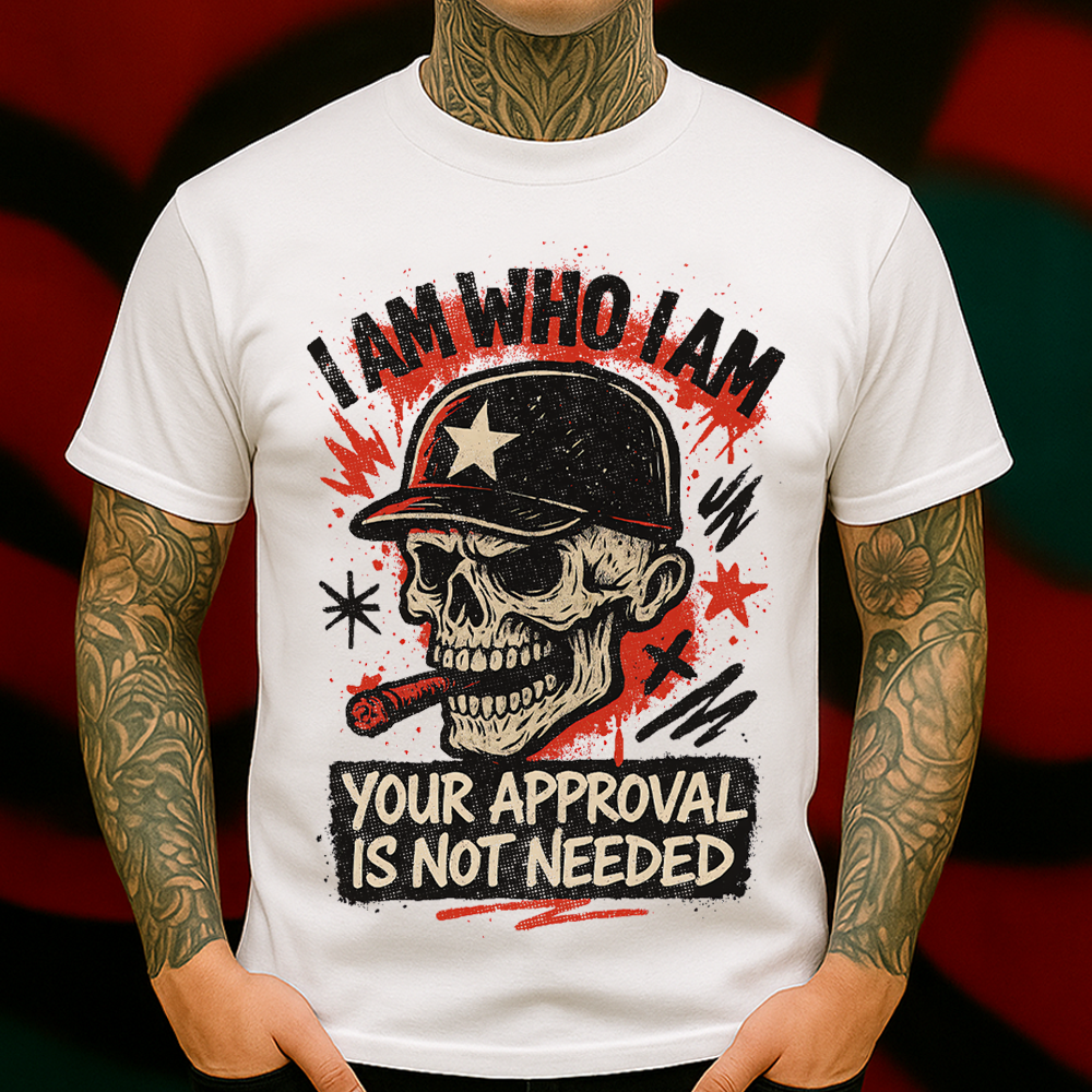 Badass Skull T-Shirt – I Am Who I Am Rebel Graphic Tee