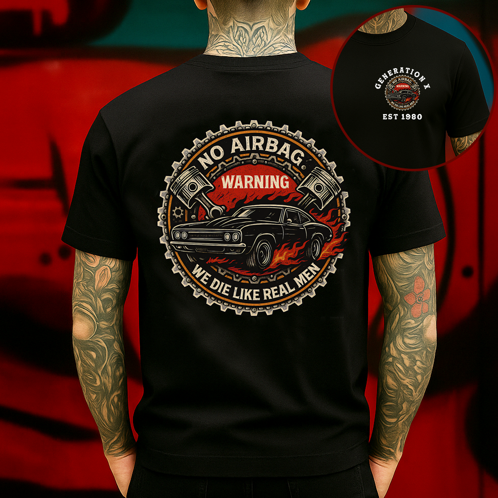 Generation X Car T-Shirt, No Airbag Muscle Ride Graphic Tee