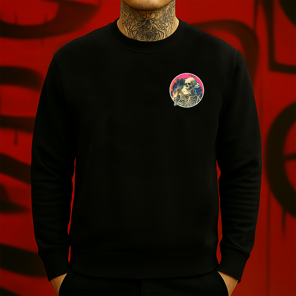 How Original Big Deal Not Sweatshirt Sarcastic Skeleton Vintage Aesthetic Graphic for Men & Women