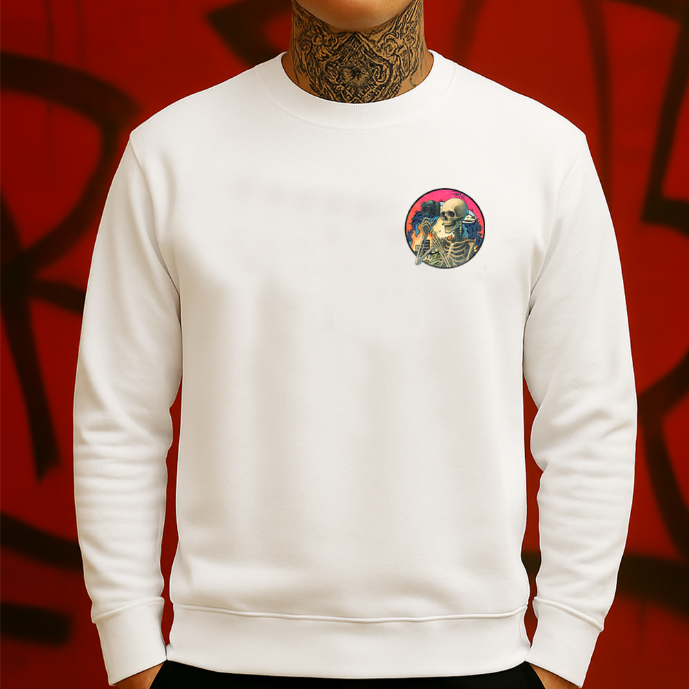 How Original Big Deal Not Sweatshirt Sarcastic Skeleton Vintage Aesthetic Graphic for Men & Women