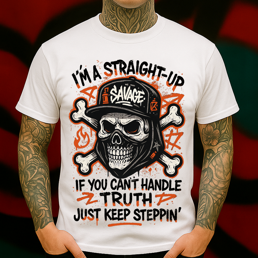 Savage Skull T-Shirt – Straight-Up Truth Graphic Streetwear Tee