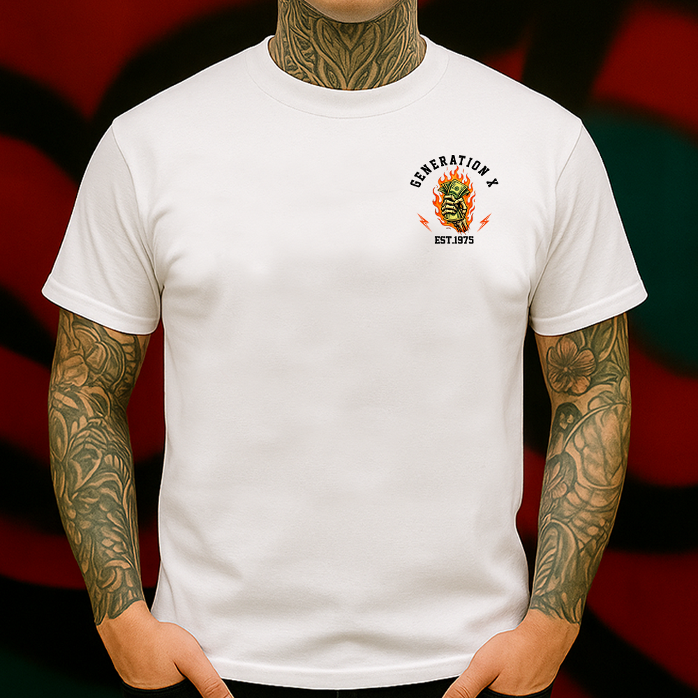 Working Like Crazy To Support The Lazy T-Shirt Funny Skeleton Flame Money Graphic for Hard Workers