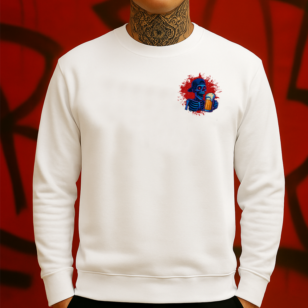 Yesterday Was Chaos Today Is Laughter, Sweatshirt, Funny Beer Skull Vintage Streetwear Gift