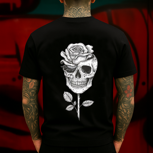 Skull Rose T-Shirt – Gothic Unisex Tee for Tattoo Lovers & Streetwear Style