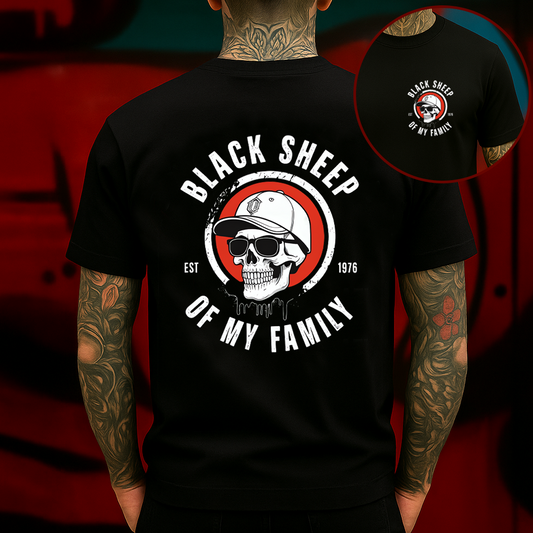 Black Sheep of My Family Skull T-Shirt – Rebel Outcast Streetwear Graphic Tee