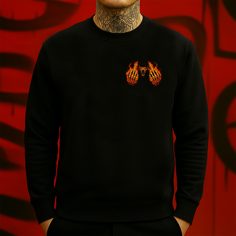 Do Dumb Stuff and Get Smart QuickSweatshirt, Funny Skeleton Flame Graphic, Bold Rebel Streetwear Gift