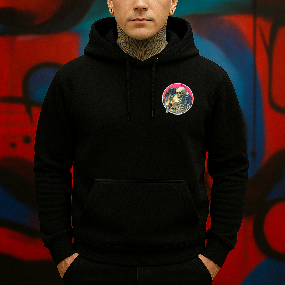 How Original Big Deal Not Hoodie Sarcastic Skeleton Vintage Aesthetic Graphic for Men & Women
