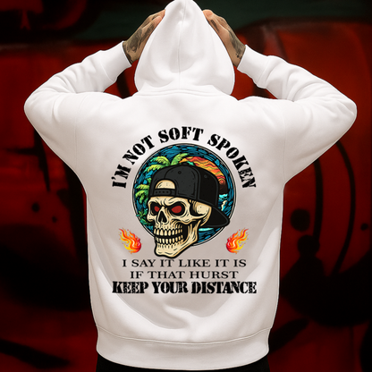 I’m Not Soft Spoken Hoodie Bold Skull Graphic for Rebels Who Say It Like It Is