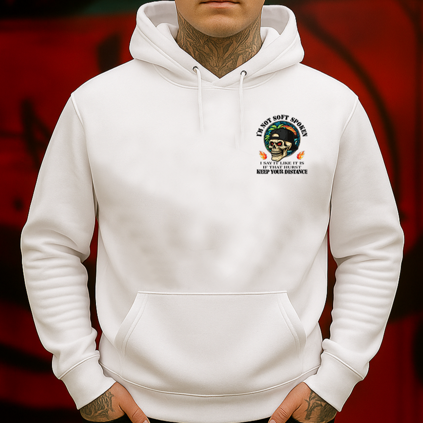 I’m Not Soft Spoken Hoodie Bold Skull Graphic for Rebels Who Say It Like It Is