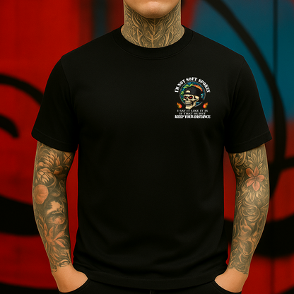 I’m Not Soft Spoken T-Shirt Bold Skull Graphic for Rebels Who Say It Like It Is