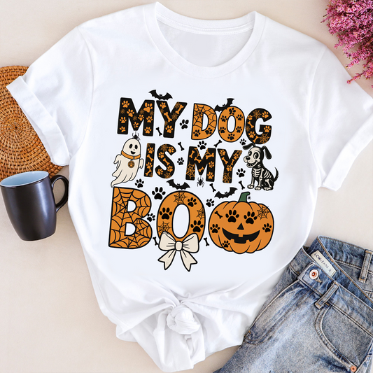 My Dog Is My Boo T-Shirt – Funny Halloween Dog Lover Tee
