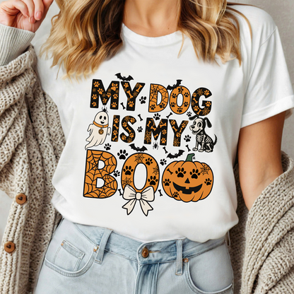 My Dog Is My Boo T-Shirt – Funny Halloween Dog Lover Tee