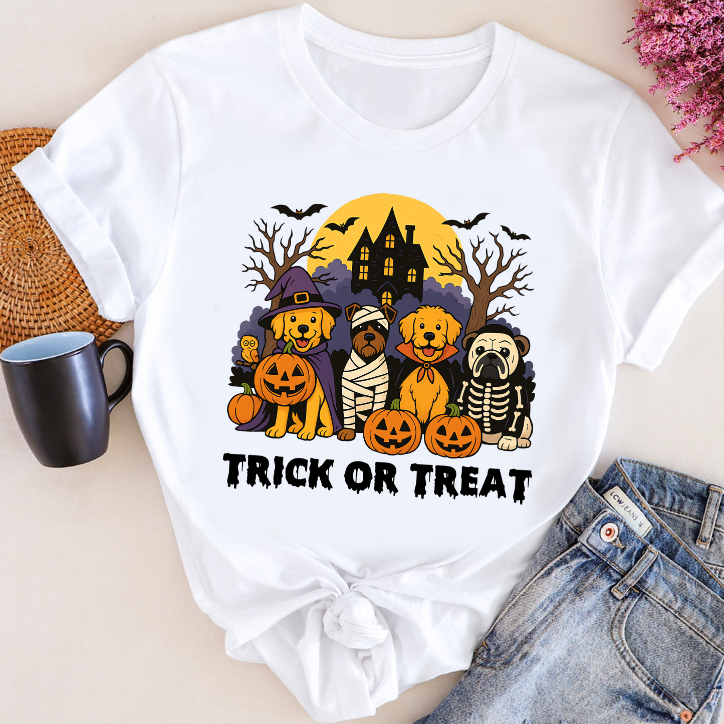 Halloween Dog Lover Shirt – Trick or Treat Funny Graphic Tee
