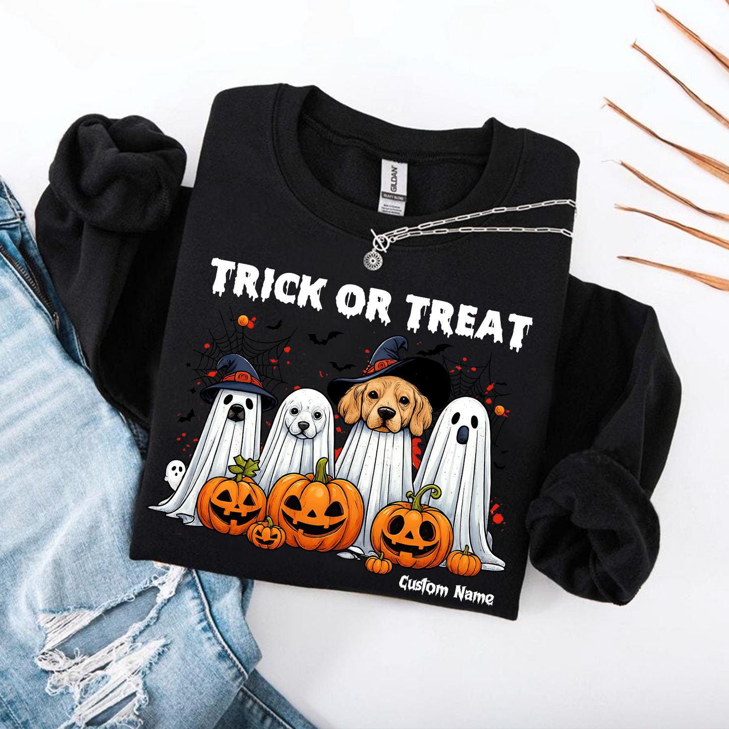 Halloween Dog Lover Shirt – Custom Pet Face & Name Trick or Treat Tee