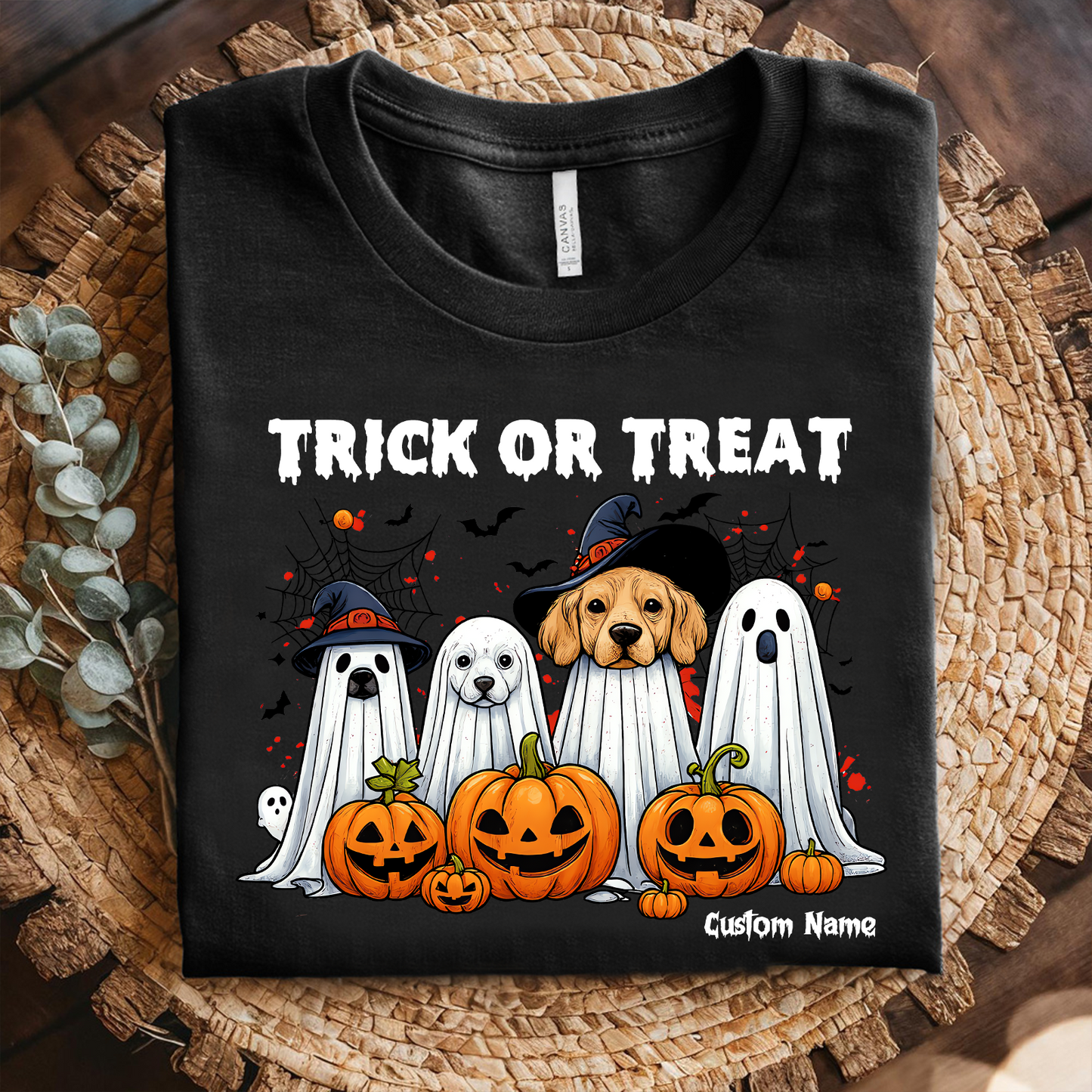 Halloween Dog Lover Shirt – Custom Pet Face & Name Trick or Treat Tee